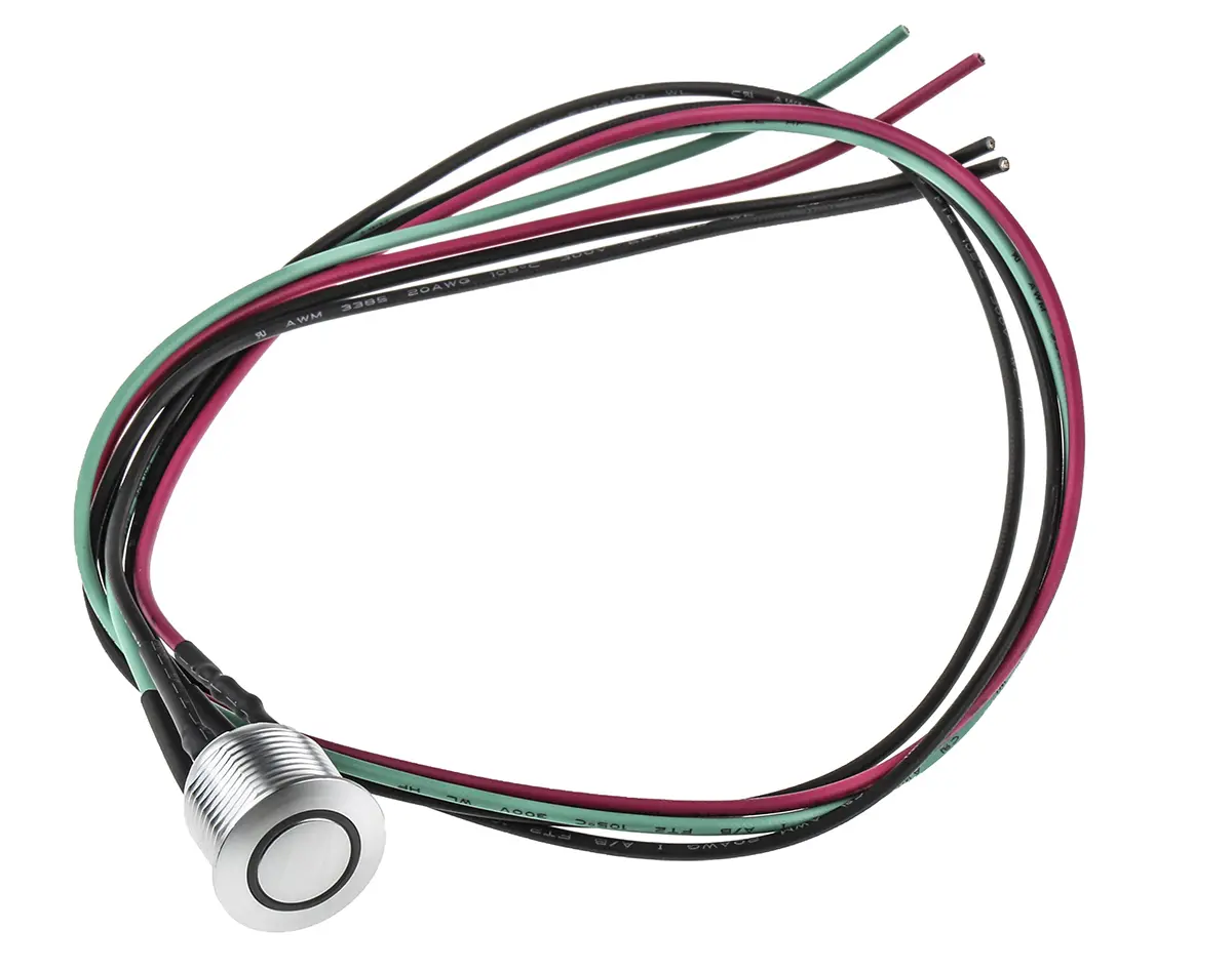 Produktfoto 1 von RS PRO MPB16 Druckschalter Grün Beleuchtet Tastend Panel Ø 16 mm, SPST / 2 A 36 V dc, IP40