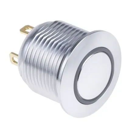 Produktfoto 1 von RS PRO MPB16 Druckschalter Blau Beleuchtet Tastend Panel Ø 16 mm, SPST / 2A 36 V dc, IP67