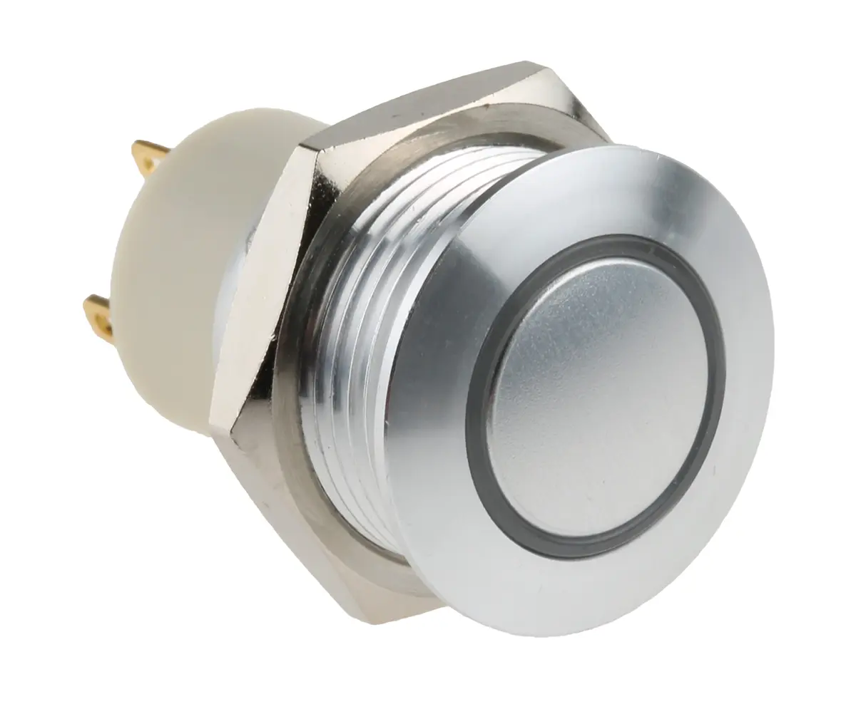 Produktfoto 1 von RS PRO MPB16 Druckschalter Blau Beleuchtet Rastend Panel Ø 16 mm, SPST / 2 A 36 V dc, IP40