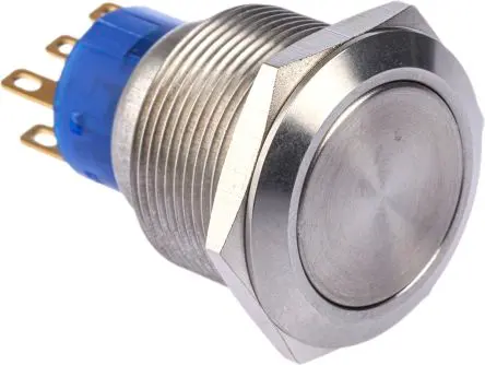Produktfoto 1 von RS PRO MPB22 Druckschalter Tastend Panel Ø 22.2 mm, 2-poliger Umschalter / 5A 36 V dc 250 V ac, IP67