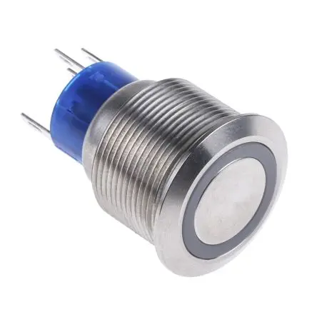 Produktfoto 1 von RS PRO MPB22 Druckschalter Rot Beleuchtet Tastend Panel Ø 22.2 mm, 1-poliger Umschalter / 5A 36 V dc 250 V ac, IP67