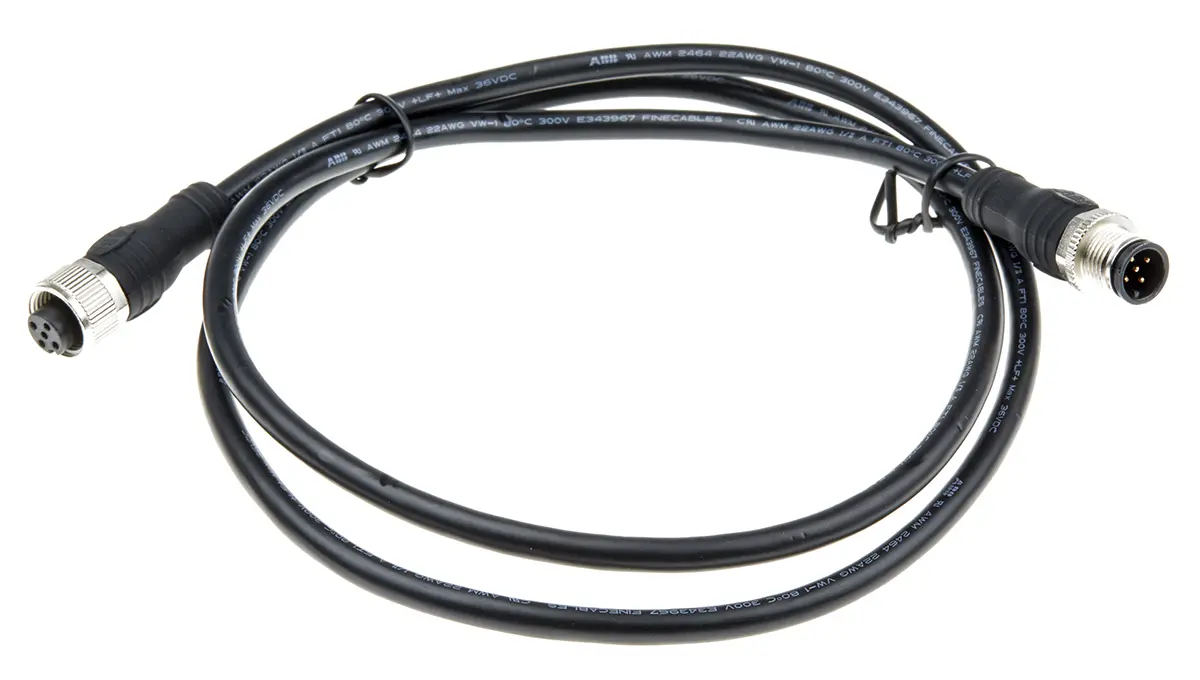 ABB Jokab M12-C112, 5-polig Sensor-Betätigungselementkabel, Mit Gewinde Buchse 5 / M12 5 Stecker, Länge 1 m