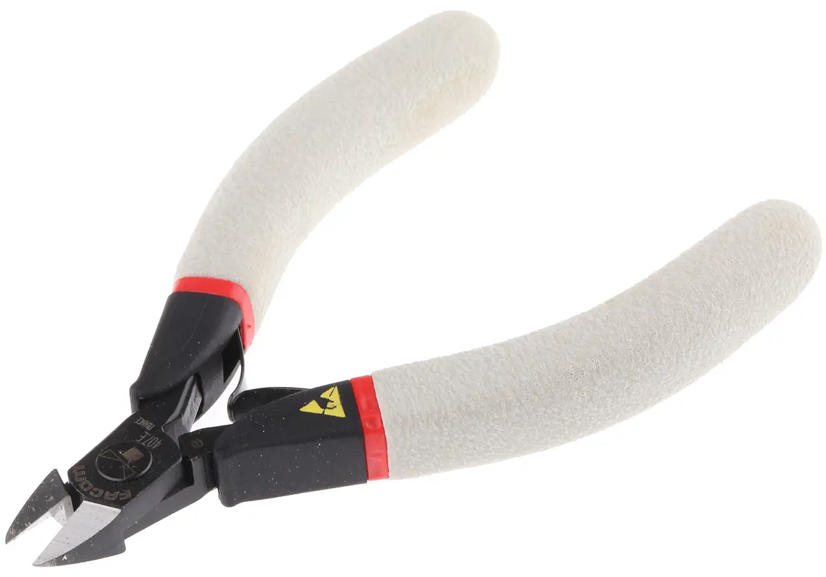 Facom ESD-Sicherheit Glatt Seitenschneider Schließer (NO) 110 mm / Backen 9.5mm, Schneidleistung 1.3 mm