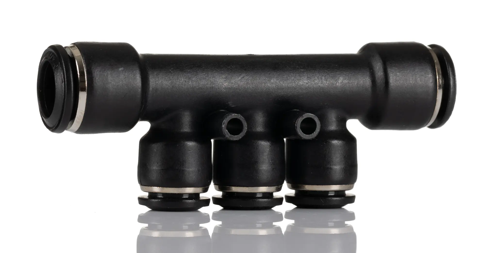 Produktfoto 1 von RS PRO Verteiler UNIVERSAL SHORT, 1 x, 3 x Einsteck-Anschluss Einsteck-Anschluss, BS 21, PED 2014/68/UE, DIN 2, ISO 7.1,