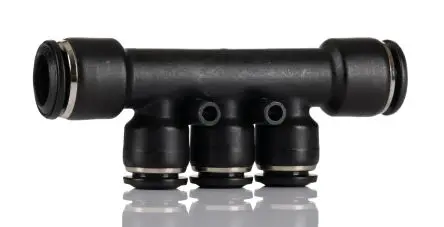 Produktfoto 1 von RS PRO Verteiler UNIVERSAL SHORT, 1 x, 3 x Einsteck-Anschluss Einsteck-Anschluss, BS 21, PED 2014/68/UE, DIN 2, ISO 7.1,