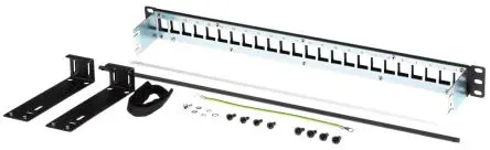 Produktfoto 1 von Belden KeyConnect Serie Keystone-Patchfeld Kat. 6, Cat5e 24 Anschl. Abgeschirmt, 1 U, Schwarz