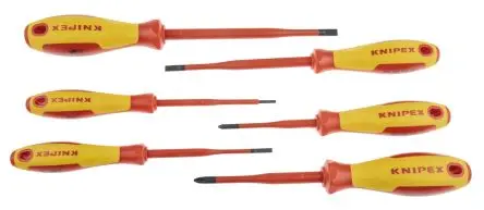 Produktfoto 1 von Knipex Schraubendrehersatz Isoliert, 6-teilig Phillips, Geschlitzt