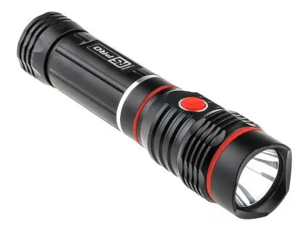 Produktfoto 1 von RS PRO Taschenlampe LED Schwarz, 250 lm / RSPRO-F4, 167 mm