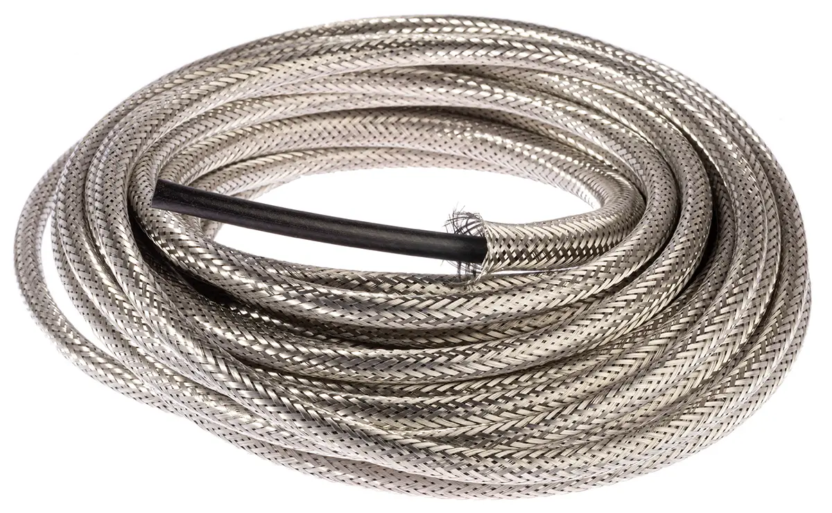 Produktfoto 1 von TE Connectivity LWB Kabelschlauch Kupfer für Kabel-Ø 4.5mm bis 8mm, Länge 10m Umflochten