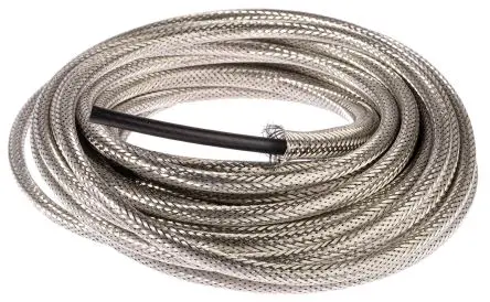 Produktfoto 1 von TE Connectivity INSTALITE Kabelbinder Silber Kupfer, verzinnt für Kabel-Ø 4.5 mm, Kabel ø 8 mm, Länge 10m Umflochten