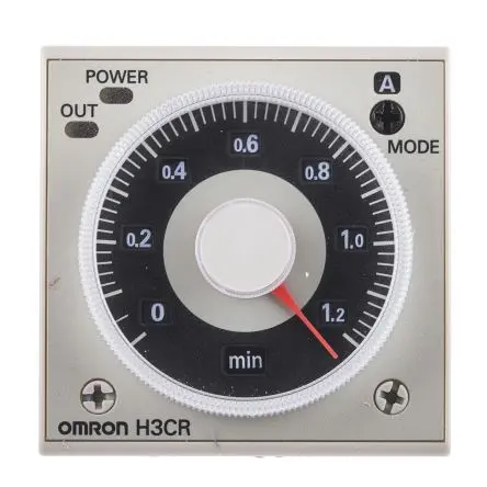 Produktfoto 1 von Omron H3CR Zeitrelais, DIN-Hutschiene 100 to 125 V dc 100V ac, 240 V ac, 0.05 s to 300 h, 2 Kont. Multifunktion,