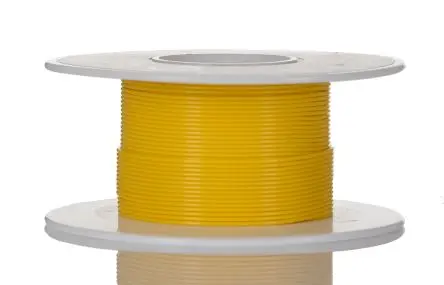 Produktfoto 1 von Alpha Wire Hookup Wire TEFLON PTFE-Schaltgeräteleitung, 28 AWG 30 m Gelb Ø 0.89 mm 7 Litzen Polytetrafluorethylen