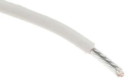 Produktfoto 1 von Alpha Wire Hookup Wire TEFLON Schaltdraht, 18 AWG 30 m Weiß Ø 1.75 mm 19 Litzen Polytetrafluorethylen