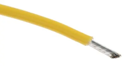 Produktfoto 1 von Alpha Wire Hookup Wire TEFLON Schaltdraht, 20 AWG 30 m Gelb Ø 1.47 mm 19 Litzen Polytetrafluorethylen
