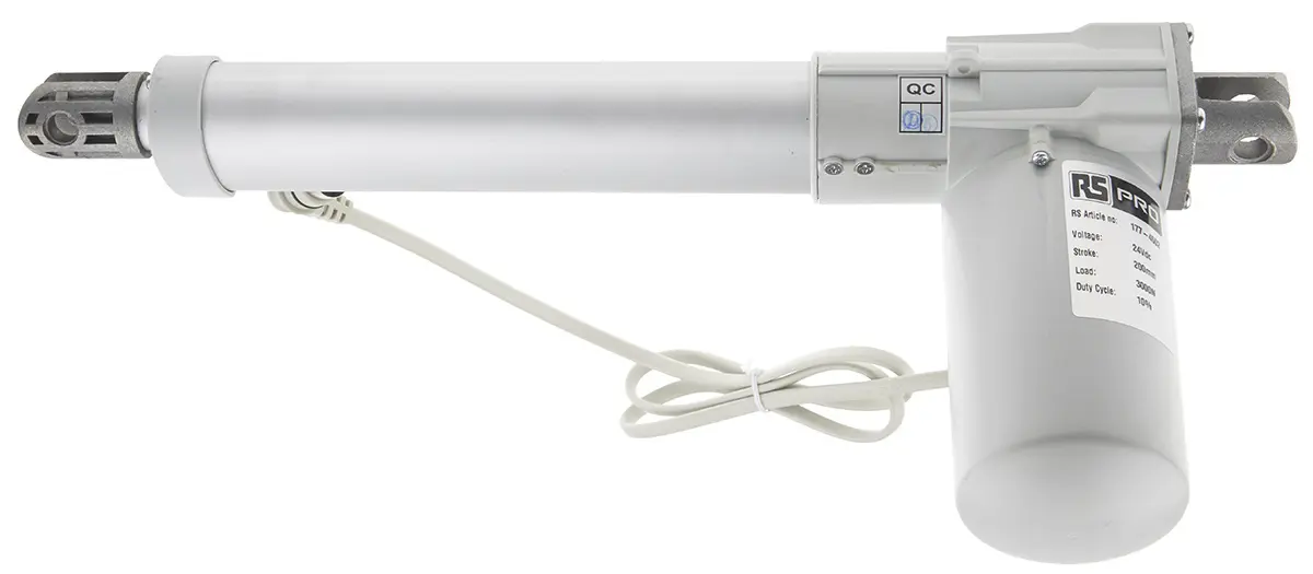 Produktfoto 1 von RS PRO Elektrischer Linearantrieb 24V dc 200mm Hub, 11mm/s, 3000N Last, IP54