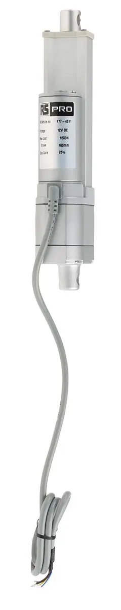 Produktfoto 1 von RS PRO Elektrischer Linearantrieb 12V dc 100mm Hub, 9.9mm/s, 1500N Last, IP54