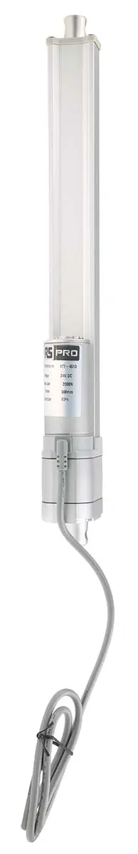 Produktfoto 1 von RS PRO Elektrischer Linearantrieb 24V dc 300mm Hub, 7.6mm/s, 2000N Last, IP54