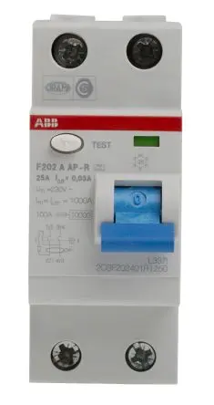 Produktfoto 1 von ABB F200 FI-Schutzschalter, 2-polig, 25A, 30 mA Typ A F200 RoHS, CE, IEC EN 61008