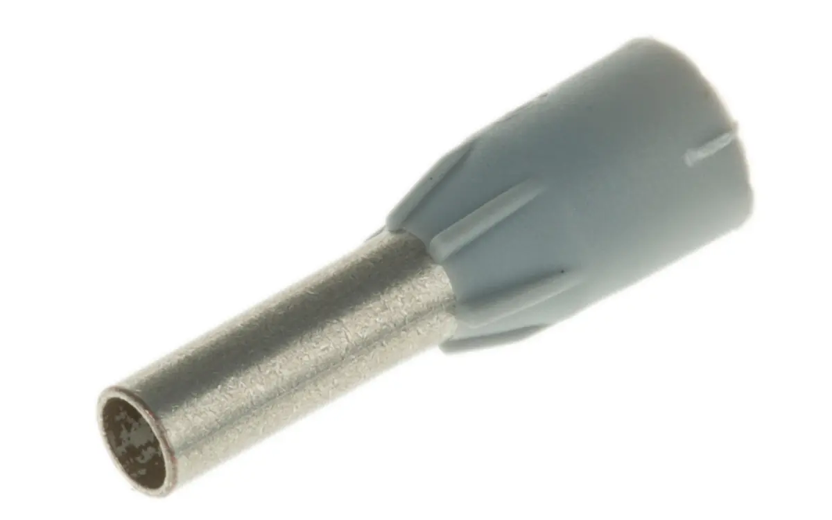 Produktfoto 1 von Legrand Starfix Aderendhülsen-Crimp, Stift ø 2.6 mm, Grau, Polyamid, 8 mm, 14.5 mm, Isoliert