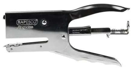 Rapesco Tacker, Crimpzange R81000A3, 20 Blatt, 59 mm Einführungstiefe, passende Heftklammergröße 24/6 mm