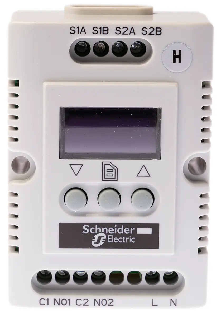 Produktfoto 1 von Schneider Electric ClimaSys Einstellbar Elektronischer Hygrostat 240 V ac, Schraubanschlussklemme