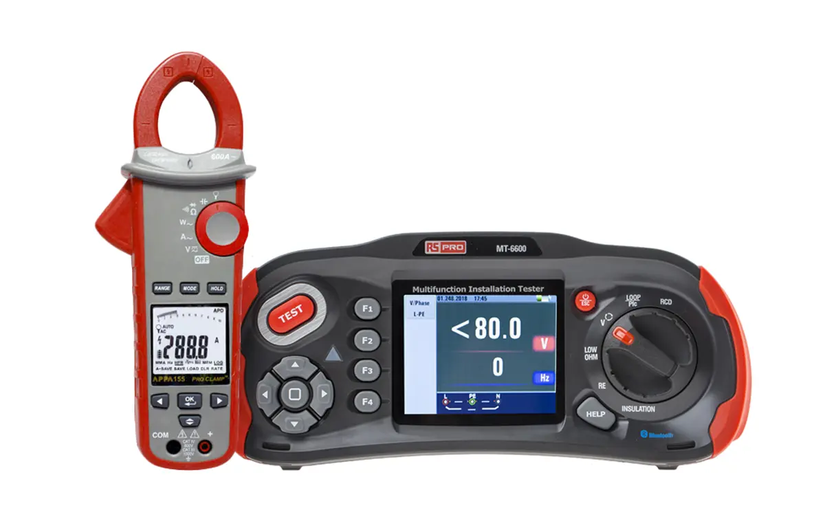 Produktfoto 1 von RS PRO MT-6600 Multifunktionsprüfgerät Phase-zu-Erde autom.RCD Test Ohne Auslösung 1000V RCD Rampentest 1000V max.