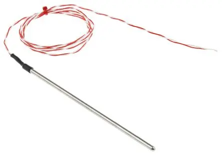 Produktfoto 1 von RS PRO PT1000 Widerstandsthermometer Edelstahl Ø 4 mm 2 x 150 mm Class B, -50 °C → 200 °C, 1 m Leitung