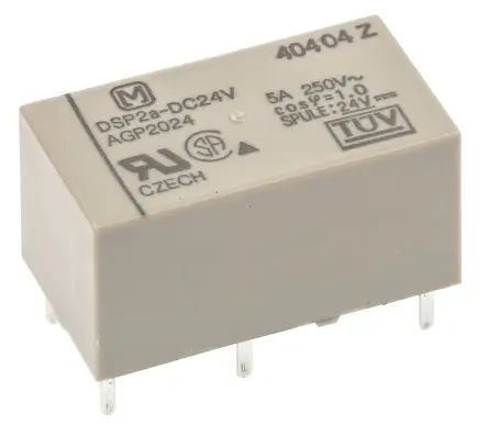 Panasonic DSP Leistungsrelais 24V dc Spule DPST Leiterplattenmontage 5A 1.9 kΩ 300 mW