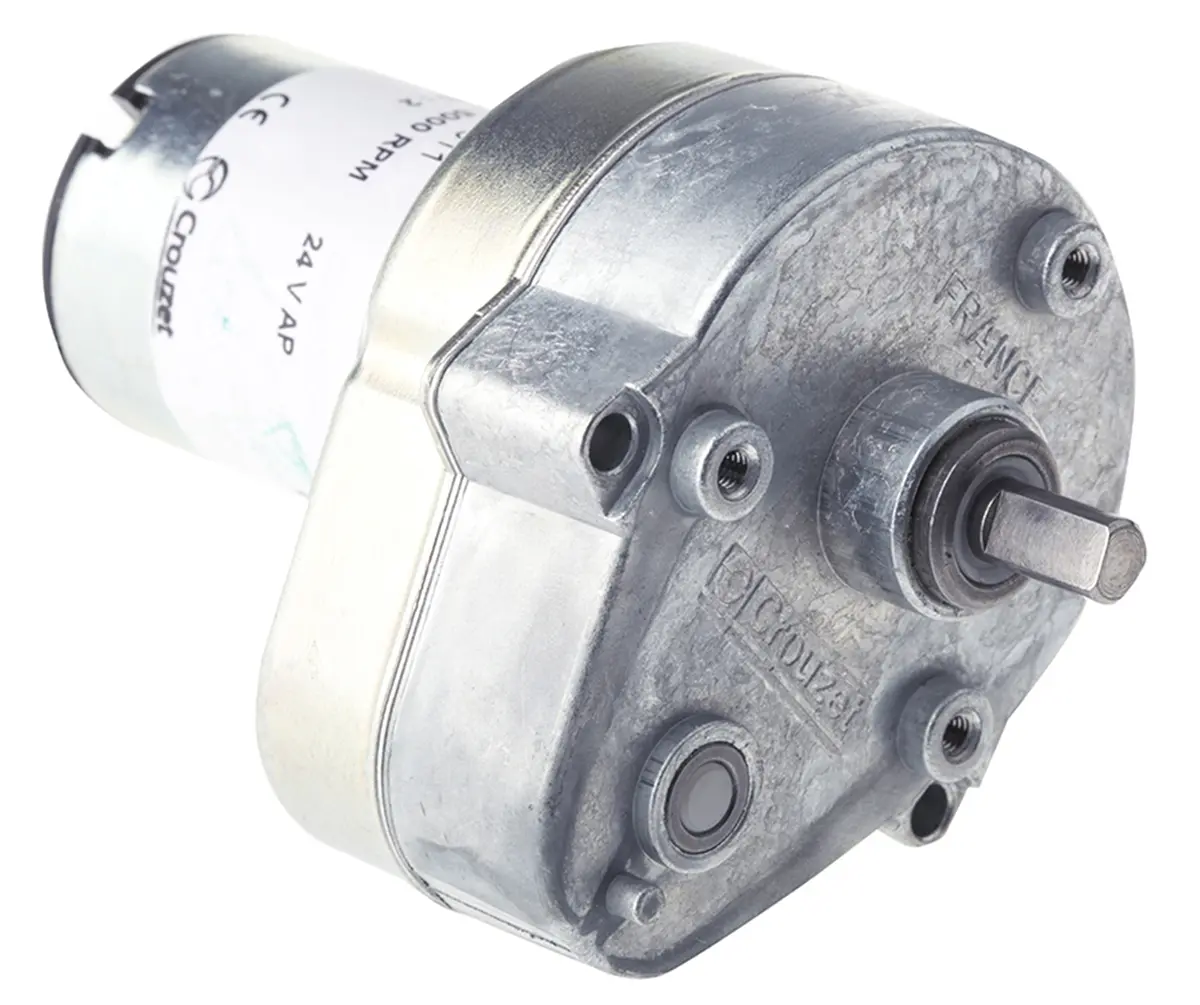Produktfoto 1 von Crouzet Bürsten-Getriebemotor bis 2 Nm, 24 V dc / 3 W, , Wellen-Ø 6mm, 54.2mm x 79.6mm