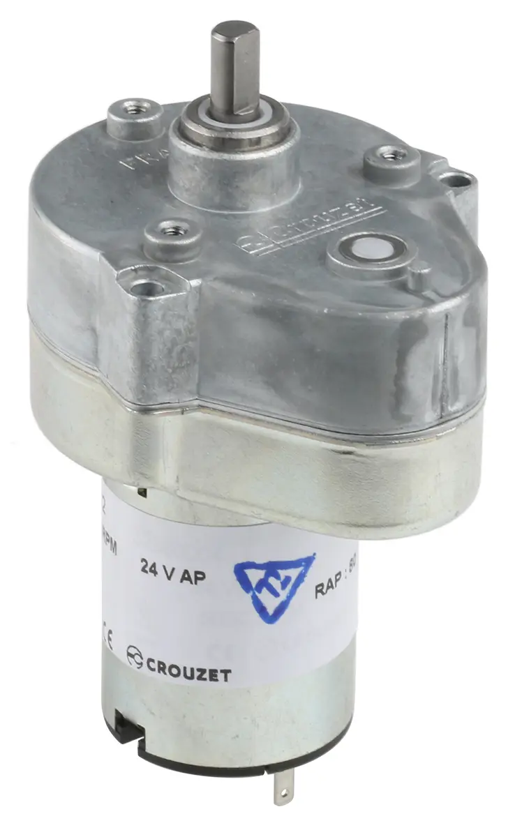 Produktfoto 1 von Crouzet Bürsten-Getriebemotor bis 2 Nm, 24 V dc / 3 W, , Wellen-Ø 6mm, 54.2mm x 79.6mm