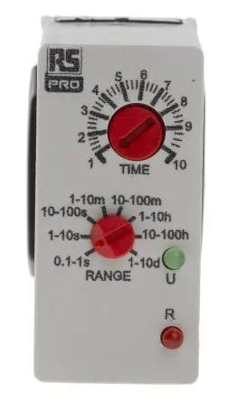 Produktfoto 1 von RS PRO UNI Zeitrelais 12 to 250 V dc 12V ac, 240 V ac, 0.1 s to 10 Days, 11 Kont. 1, 2-poliger Umschalter