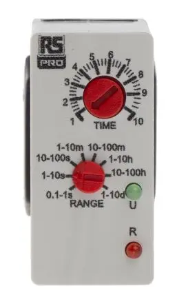 Produktfoto 1 von RS PRO UNI Zeitrelais 12 to 250 V dc 12V ac, 240 V ac, 0.1 s to 10 Days, 8 Kont. 1, 2-poliger Umschalter