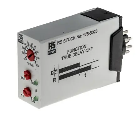 Produktfoto 1 von RS PRO UNI Zeitrelais 12 to 240 V dc 12V ac, 240 V ac, 0.1 s to 30 min, 11 Kont. 1, 2-poliger Umschalter