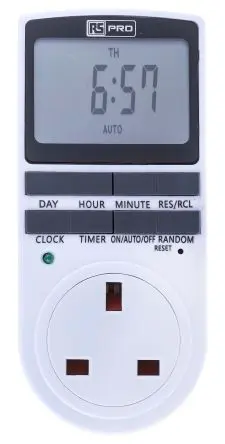 Produktfoto 1 von RS PRO Digital Zeitschaltuhr zum Einstecken 230V ac BS1363