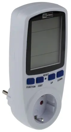 Produktfoto 1 von RS PRO Power Meter Socket Energiemessgerät Digital Energiemessgerät, 4-stellig