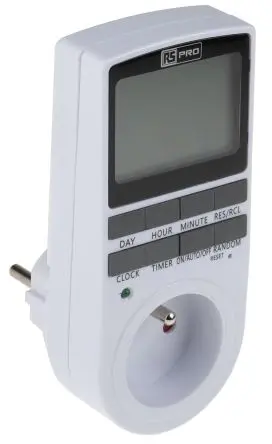 Produktfoto 1 von RS PRO Digital Zeitschaltuhr zum Einstecken 230V ac Typ E