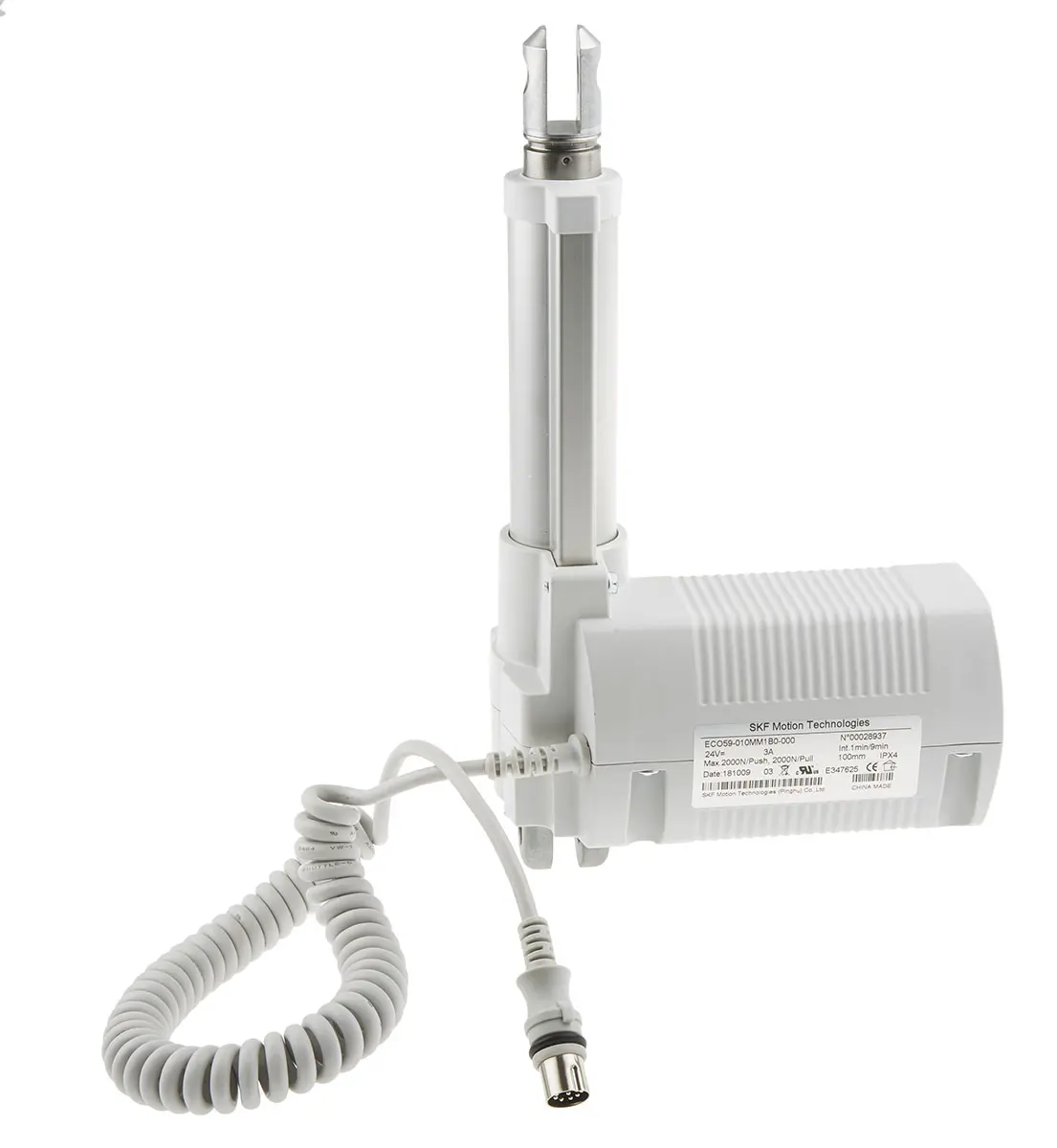 Produktfoto 1 von Ewellix Makers in Motion ECO59 Elektrischer Linearantrieb 24V dc 100mm Hub, 13mm/s, 2000N Last