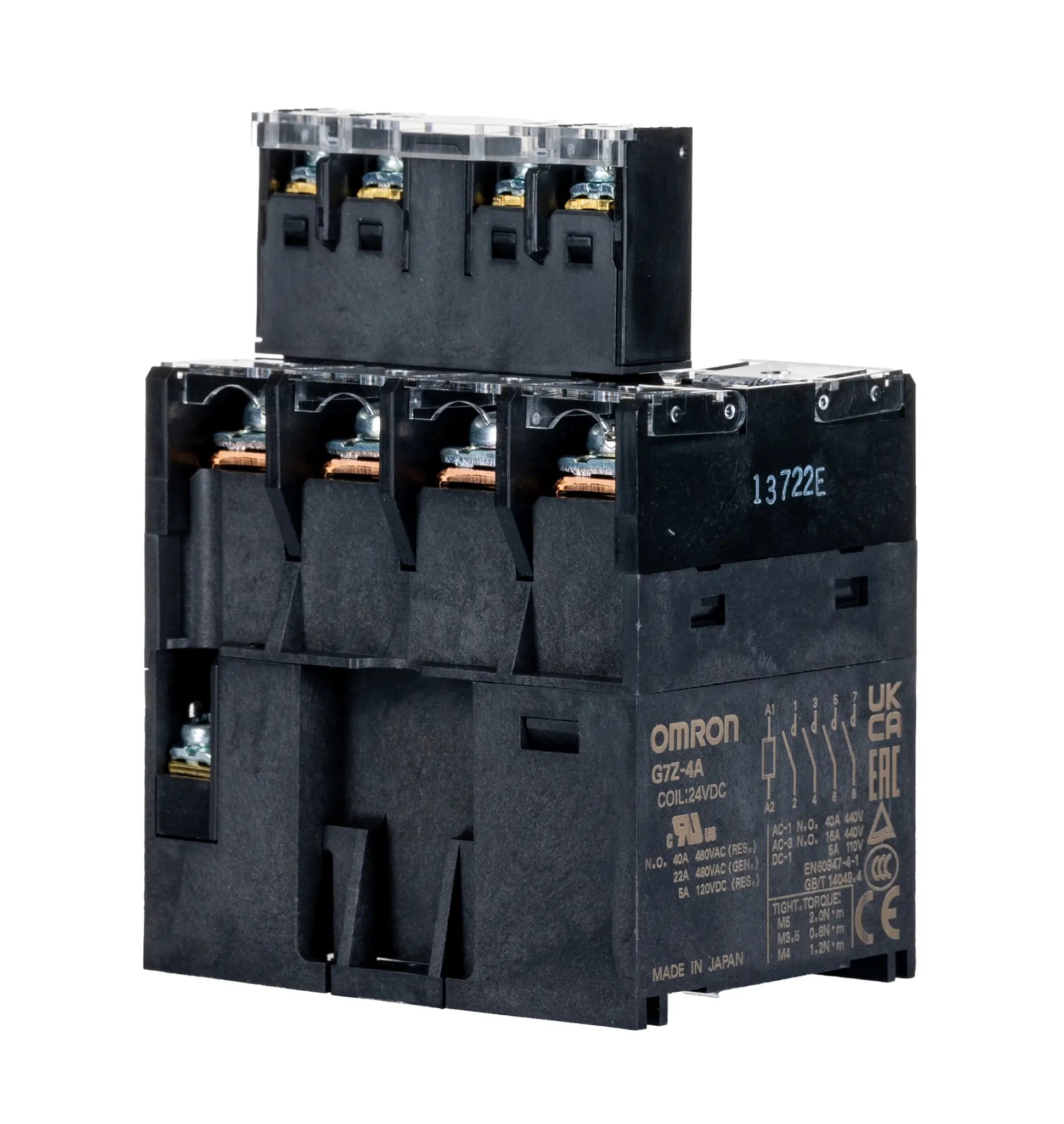Produktfoto 1 von Omron G7Z 24V dc Spule Chassismontage 40 (AC) A, 5 (DC) A 3.7W Monostabiles Relais