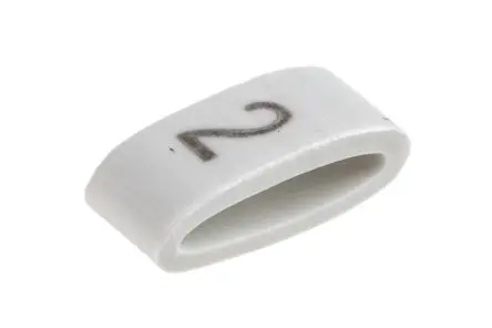 HellermannTyton HODS85 Kabelmarkierung Aufschiebbar, Beschriftung: 2, Schwarz Weiß, Ø 1.8 mm - 6.3 mm, 4.5 mm