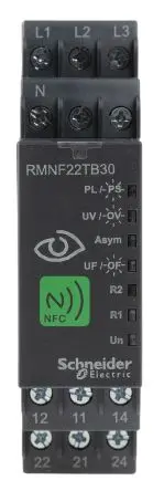 Produktfoto 1 von Schneider Electric Harmony Control Überwachungsrelais 3-phasig, 2-poliger Umschalter DIN-Hutschiene