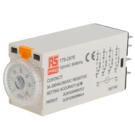 RS PRO TKB Zeitrelais 110V ac, 1 to 30 min, 4 Kont. 1, 4-poliger Schließer