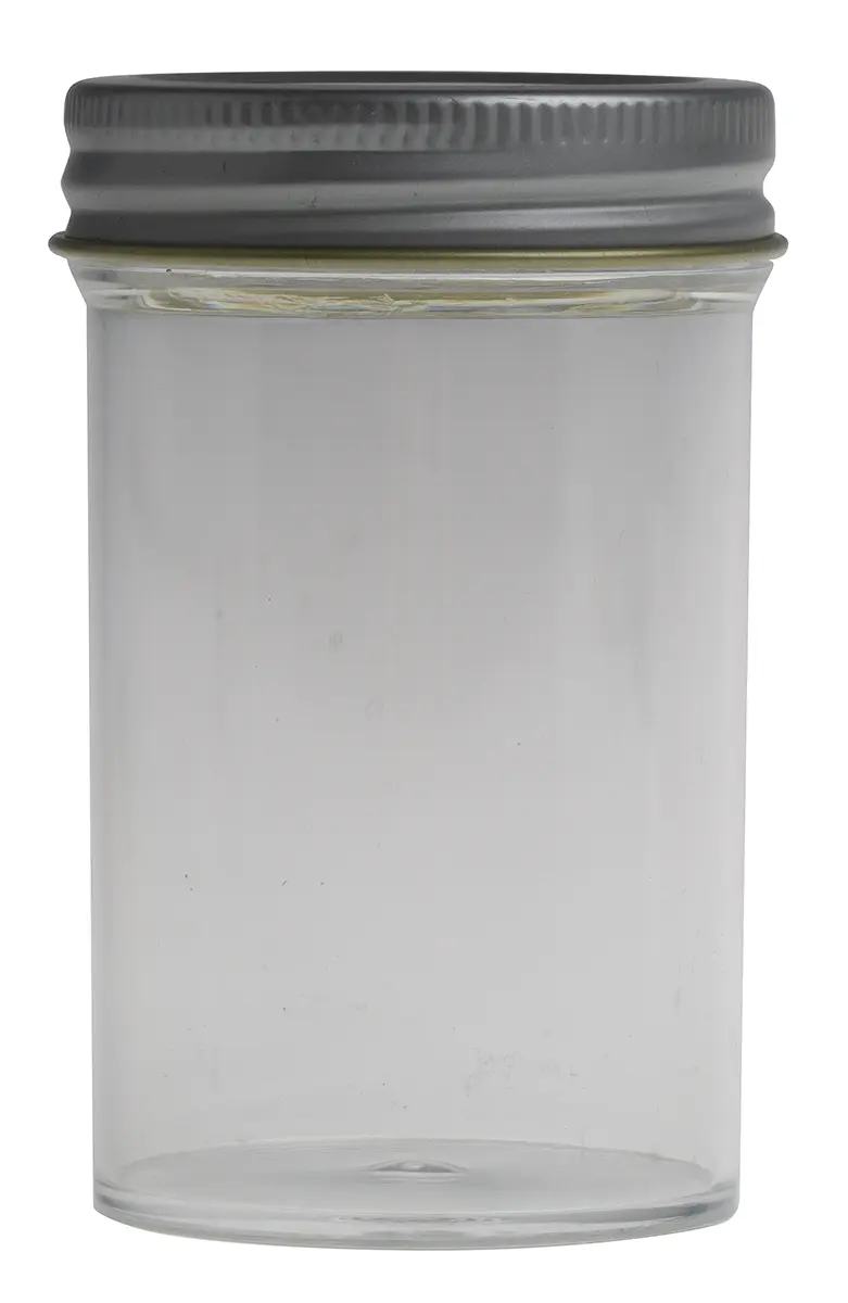Produktfoto 1 von RS PRO Polystyrol Laborflasche 100ml, Ø 49 mm Vorratsflasche Weithalsig