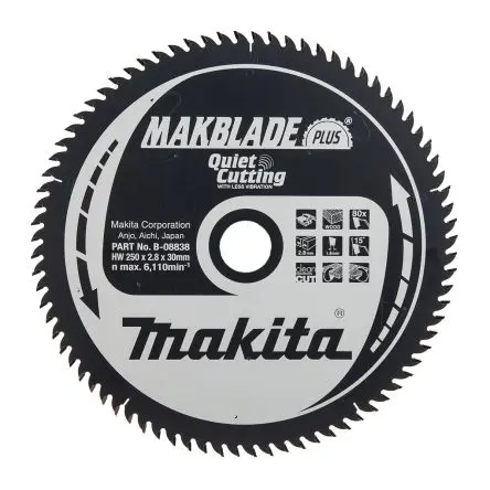Produktfoto 1 von Makita 80 Wolframcarbid Holz Kreissägeblatt, Ø 250 mm 1