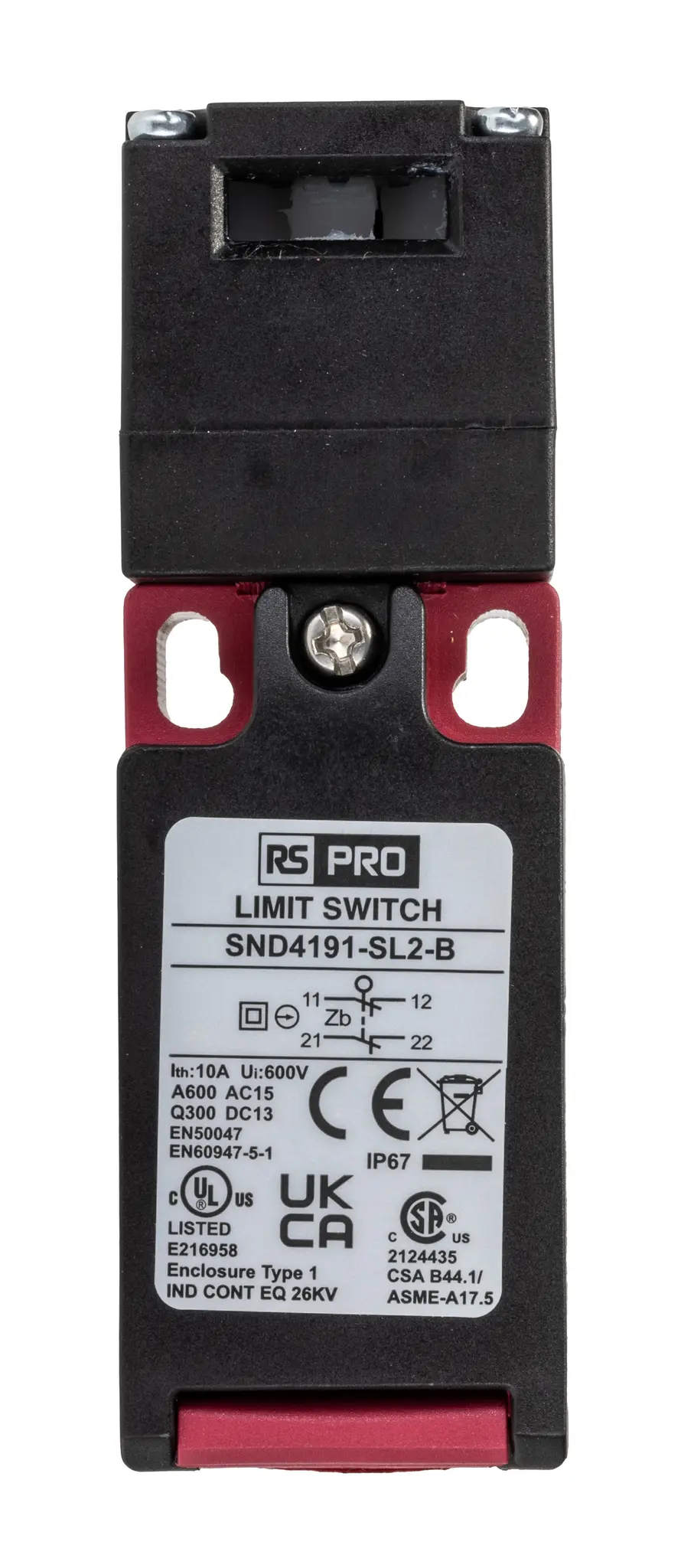 Produktfoto 1 von RS PRO Nein Sicherheits-Verriegelungsschalter Kunststoff