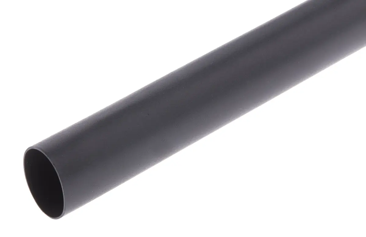 TE Connectivity CGPT Wärmeschrumpfschlauch, Polyolefin Schwarz, Ø 9.5 mm Schrumpfrate 2:1, Länge 1.2m