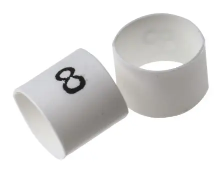 Produktfoto 1 von TE Connectivity TRSA Kabelmarkierung, Beschriftung: B, +, 0 bis 9, C, Erde, A, Weiß, Ø 2 mm - 6 mm