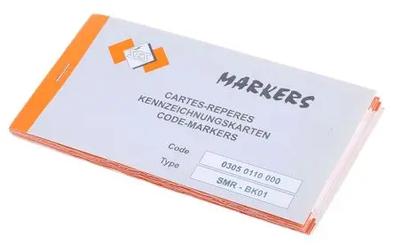 SES Sterling Kabelmarkierer Buch, selbstklebend, Beschriftung: 0 → 9, Schwarz auf Weiß - 12mm, 32.5mm x 5 mm, 40