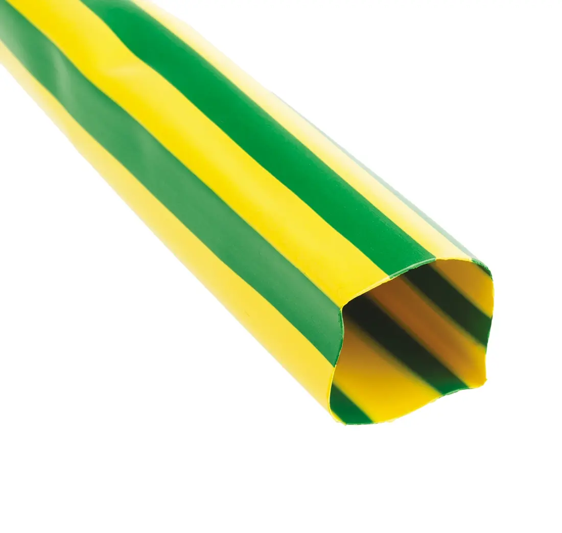 TE Connectivity DCPT Wärmeschrumpfschlauch, Polyolefin Grün, Gelb, Ø 26 mm Schrumpfrate 2:1, Länge 1.5m