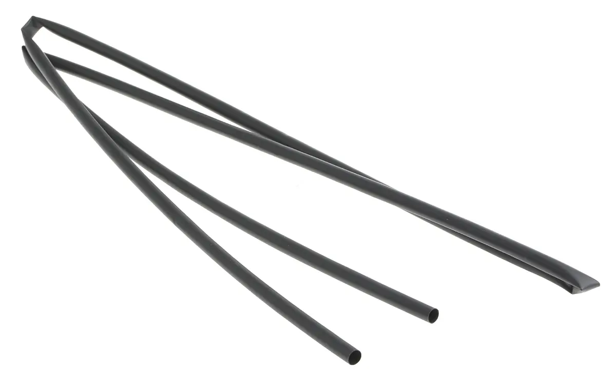 Produktfoto 1 von TE Connectivity RNF-100 Wärmeschrumpfschlauch, Polyolefin Schwarz, Ø 4.8 mm Schrumpfrate 2:1, Länge 1.2m