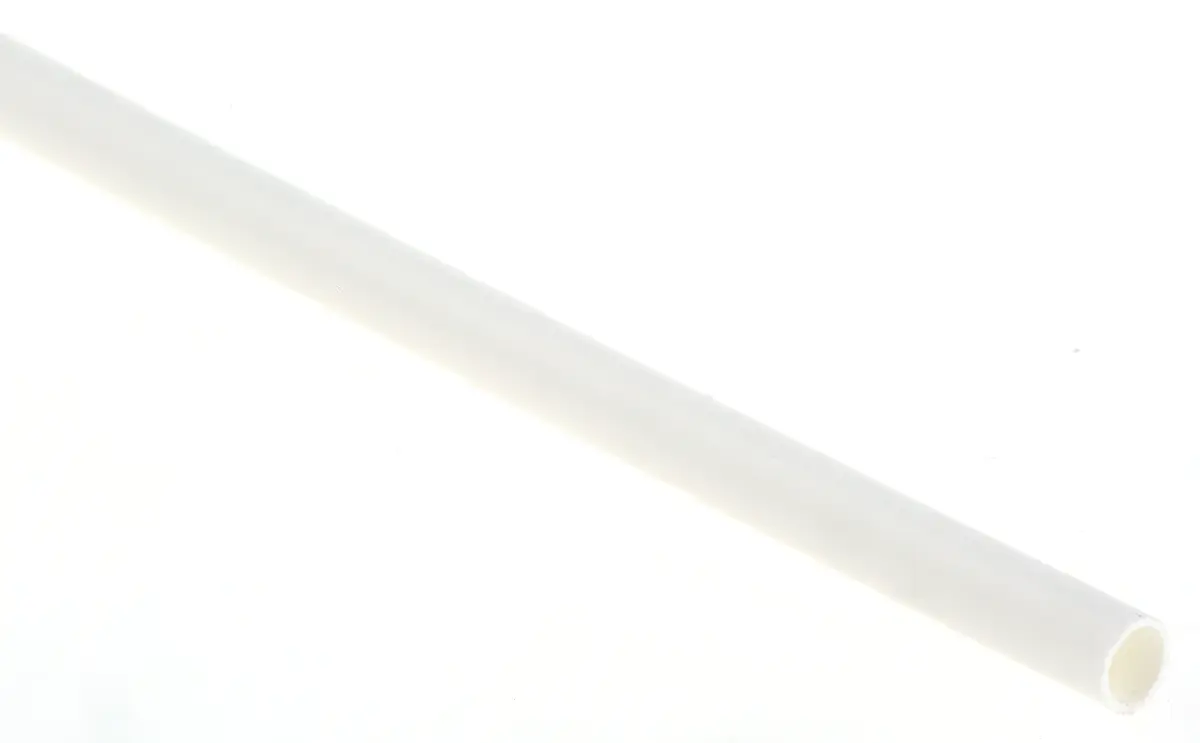 Produktfoto 1 von TE Connectivity RNF-100 Wärmeschrumpfschlauch, Polyolefin Weiß, Ø 1.6 mm Schrumpfrate 2:1, Länge 1.2m